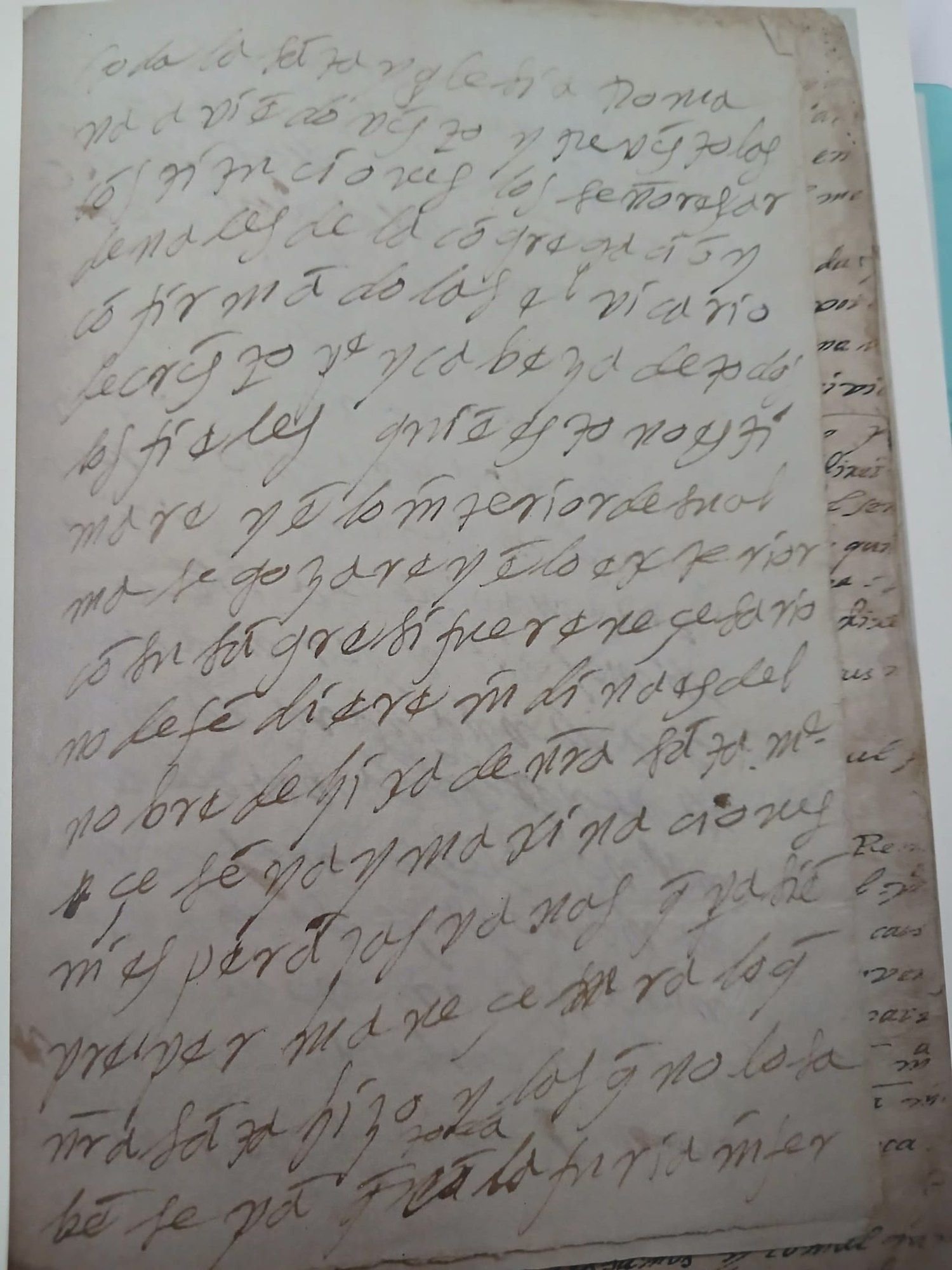 Página manuscrita de María de San José, 1 de 5