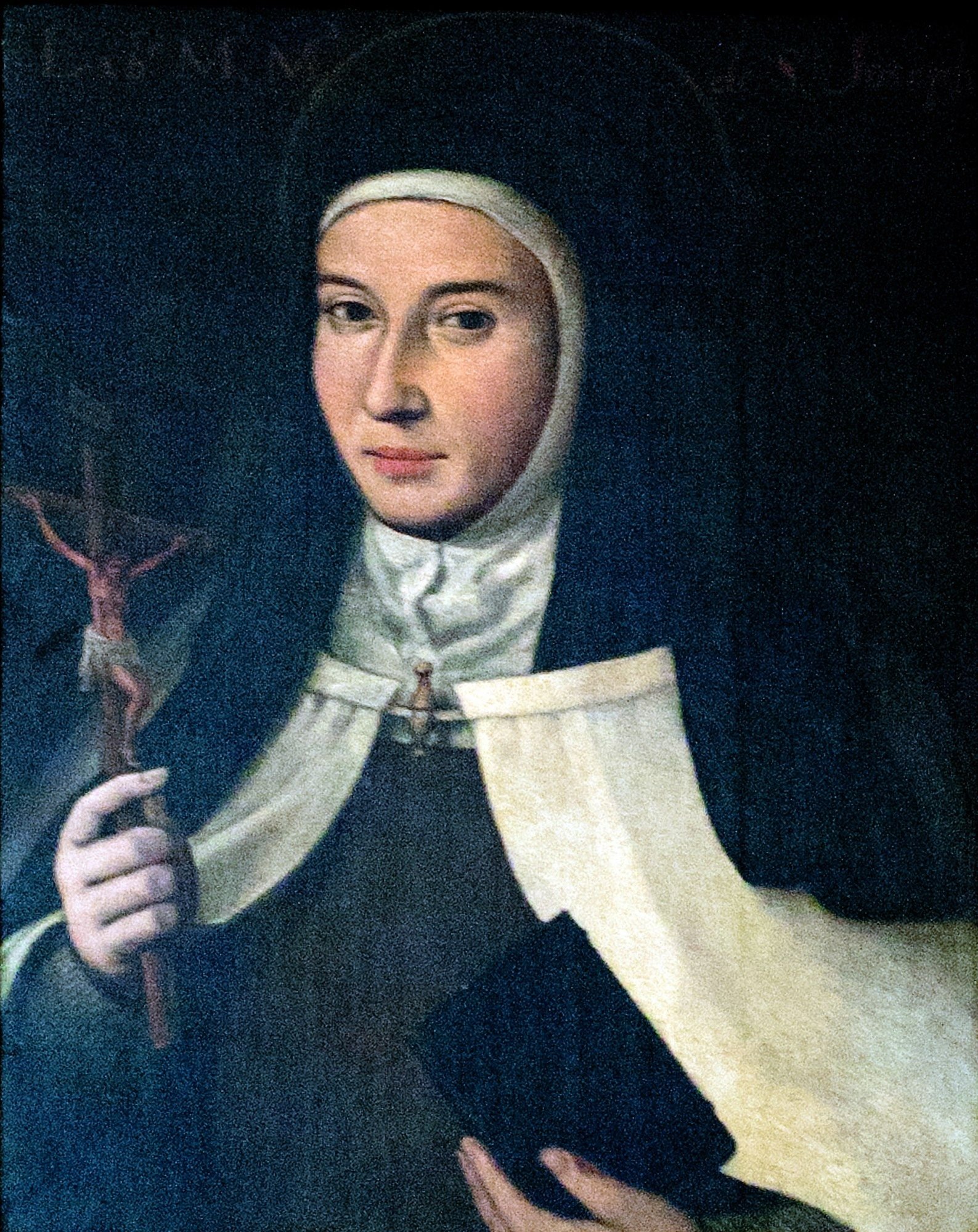 Retrato de María de San José con un crucifijo y un libro, conservado en el Convento de San José de Sevilla